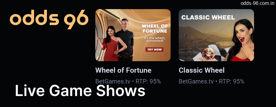 Watch live game shows on the Odds96 website